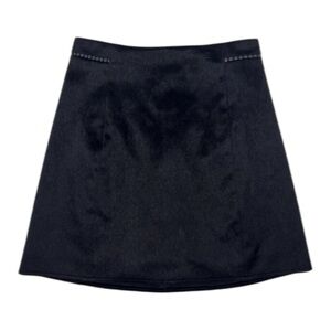 Zara Mini Skirt Faux Fur Back Zip Black XS